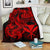 Polynesian Hawaii All Over Premium Blanket - Kanaka Maoli Red Turtle White - Polynesian Pride