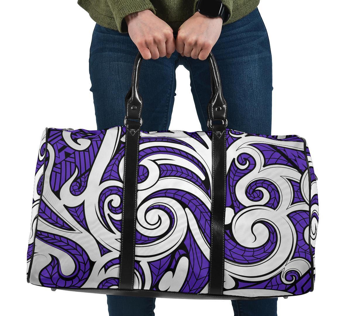 Polynesian Maori Ethnic Ornament Violet Hawaii Travel Bag Travel Bag One size Viloet - Polynesian Pride