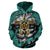 Hibiscus Polynesian Turquoise Hawaii Turtle Hoodie - Polynesian Pride