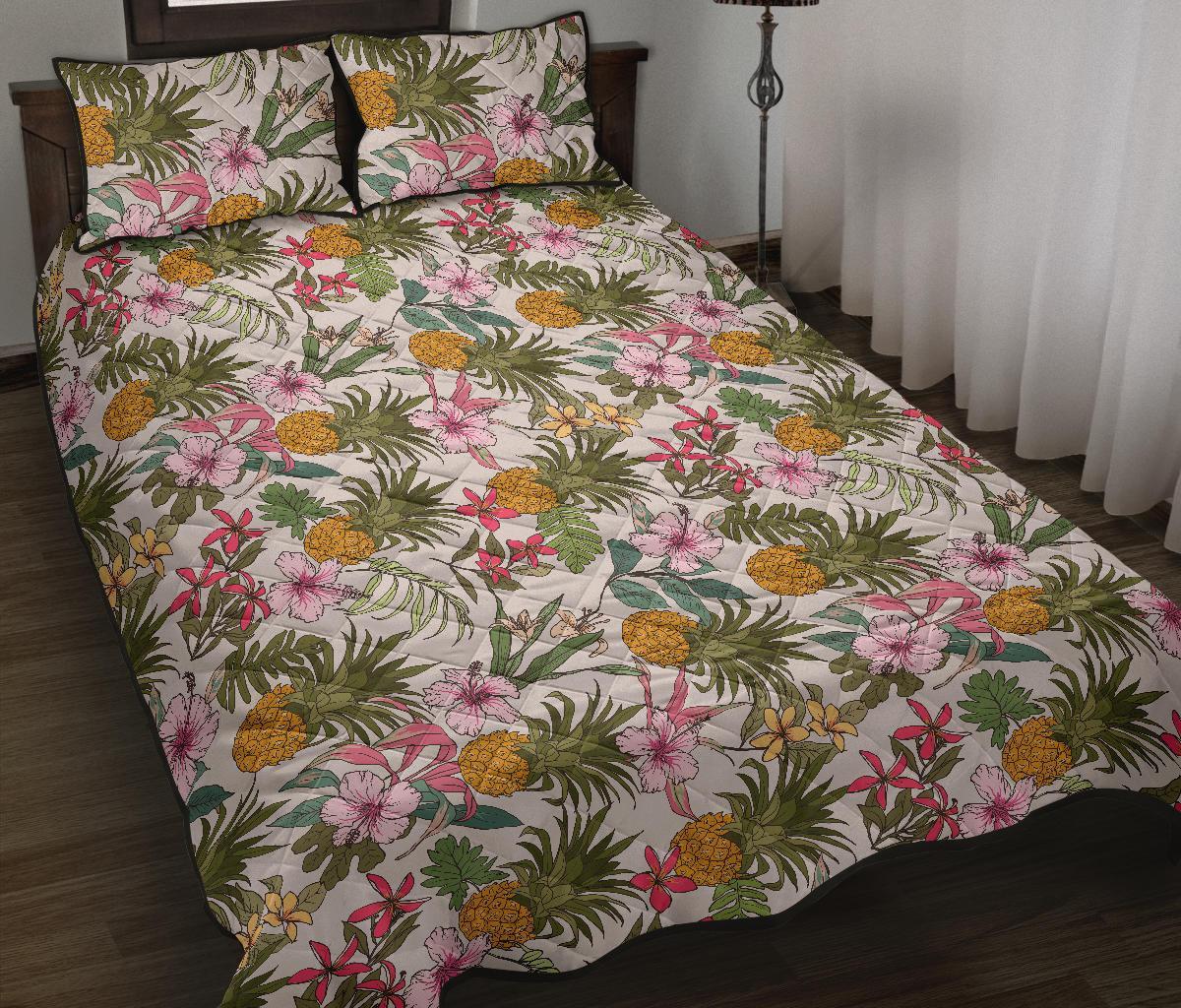 Tropical Pineaapple Quilt Bed Set Art - Polynesian Pride