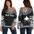 Papua New Guinea Polynesian Chief Custom Personalised Women's Off Shoulder Sweater - Black Version Black - Polynesian Pride