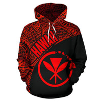 Hawaii Hoodie Kanaka Maoli Polynesian Tattoo Black Red Version - Polynesian Pride