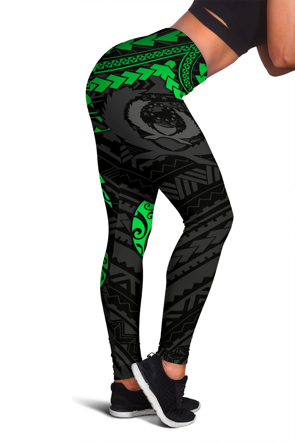 Pohnpei Polynesian Leggings (Women) - Polynesian Green Turtle Green - Polynesian Pride