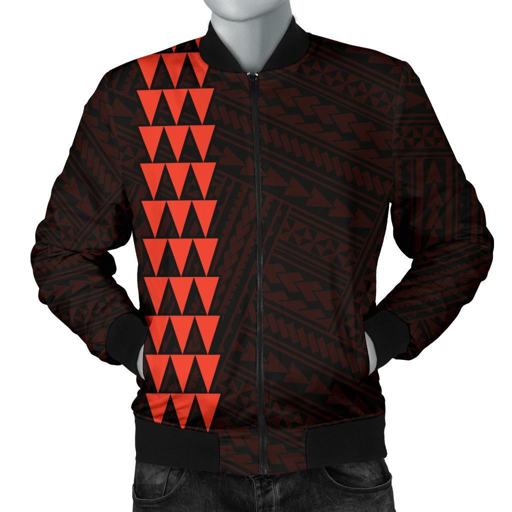 Hawaii Kakau Polynesian Kanaka Map Personalized Men's Bomber Jacket - Orange Orange - Polynesian Pride