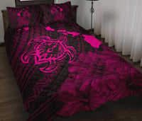 Hawaii Sea Turtle Is Swimming Toward Quilt Bed Set Pink - Polynesian Pride