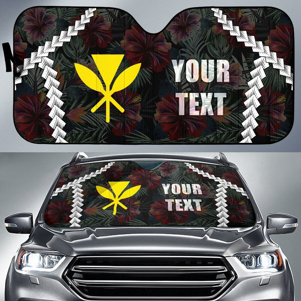 Hawaii Custom Personalised Auto Sun Shades - Chain Polynesian Auto Sun Shade Universal Fit BLACK - Polynesian Pride