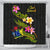 Cook Islands Polynesian Shower Curtain - Plumeria Tribal 177 x 172 (cm) Black - Polynesian Pride