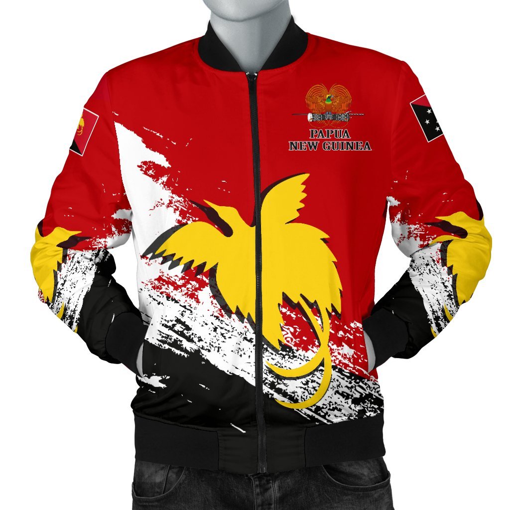 Papua New Guinea Special Men's Bomber Jacket Black - Polynesian Pride