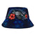 Chuuk Polynesian Bucket Hat - Blue Turtle Hibiscus Unisex Universal Fit Blue - Polynesian Pride