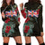 Niue Hoodie Dress - Niue Flag Hibiscus Black - Polynesian Pride