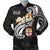 Fiji Men's Bomber Jacket - Fiji Seal Polynesian Patterns Plumeria (Black) Black - Polynesian Pride