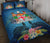 Fiji Quilt Bed Set - Turtle Hibiscus Tapa Patterns Blue - Polynesian Pride