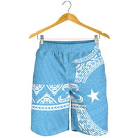 Federated States Of Micronesia Polynesian All Over Print Men's Short Blue - Polynesian Pride