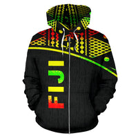 Fiji Polynesian Zip up Hoodie Reggae Curve - Polynesian Pride