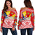 Tonga Rugby Women's Off Shoulder Sweater Special Coat Of Arms - Polynesian Pride