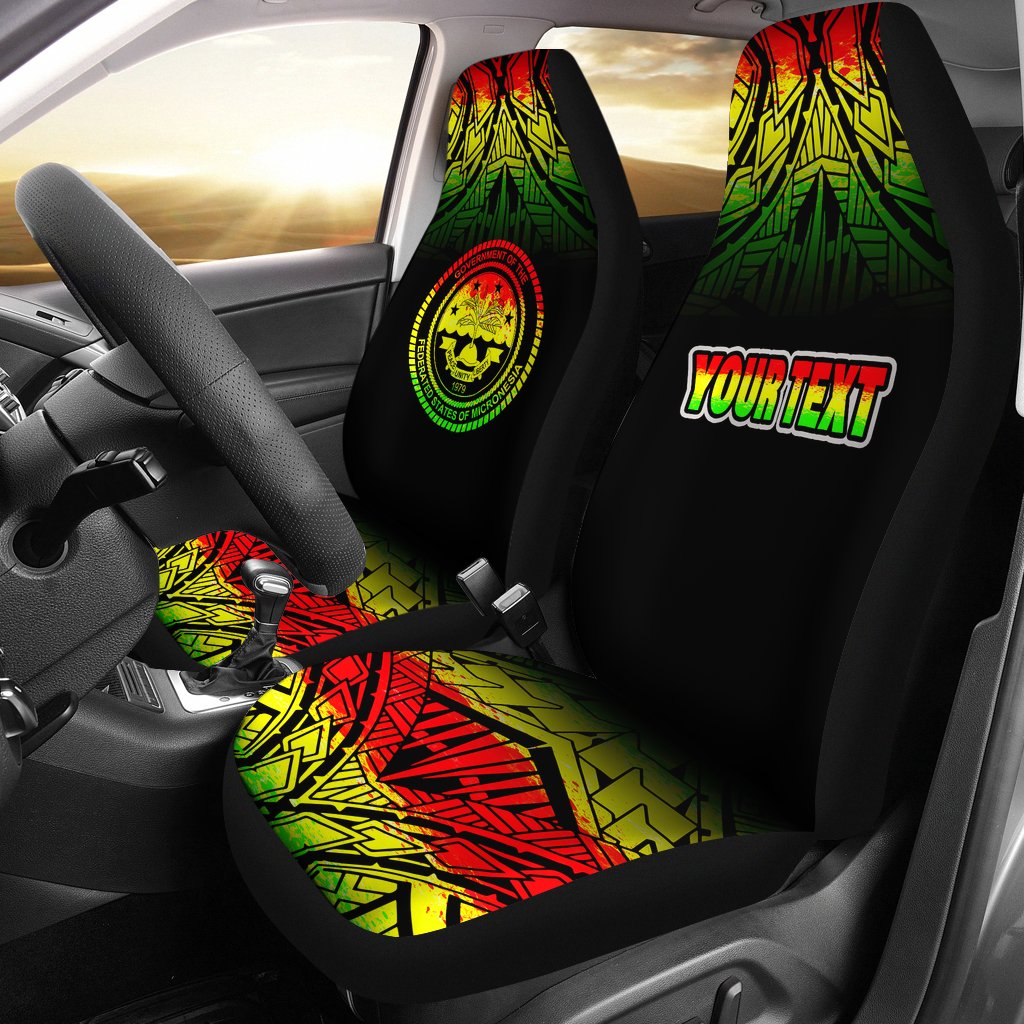 Federated States of Micronesia Custom Personalised Car Seat Covers - Federated States of Micronesia Seal Fog Reggae Style Universal Fit Reggae - Polynesian Pride