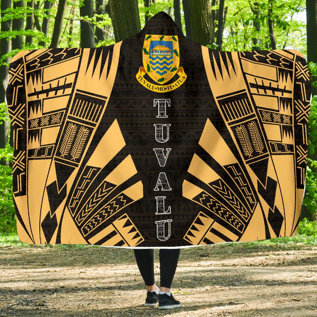 Tuvalu Hooded Blanket - Polynesian Tattoo Gold Hooded Blanket Gold - Polynesian Pride