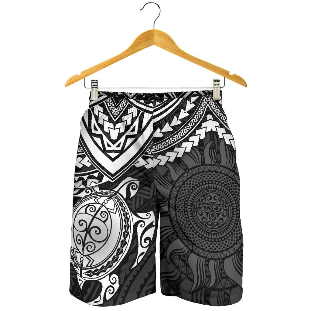 Polynesian Shorts (Men) - Polynesian White Turtle White - Polynesian Pride