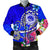 FSM Men's Bomber Jacket - Turtle Plumeria (Blue) Blue - Polynesian Pride