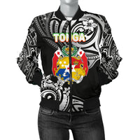 Mate Ma'a Tonga Rugby Women's Bomber Jacket Polynesian Unique Vibes - Black Black - Polynesian Pride
