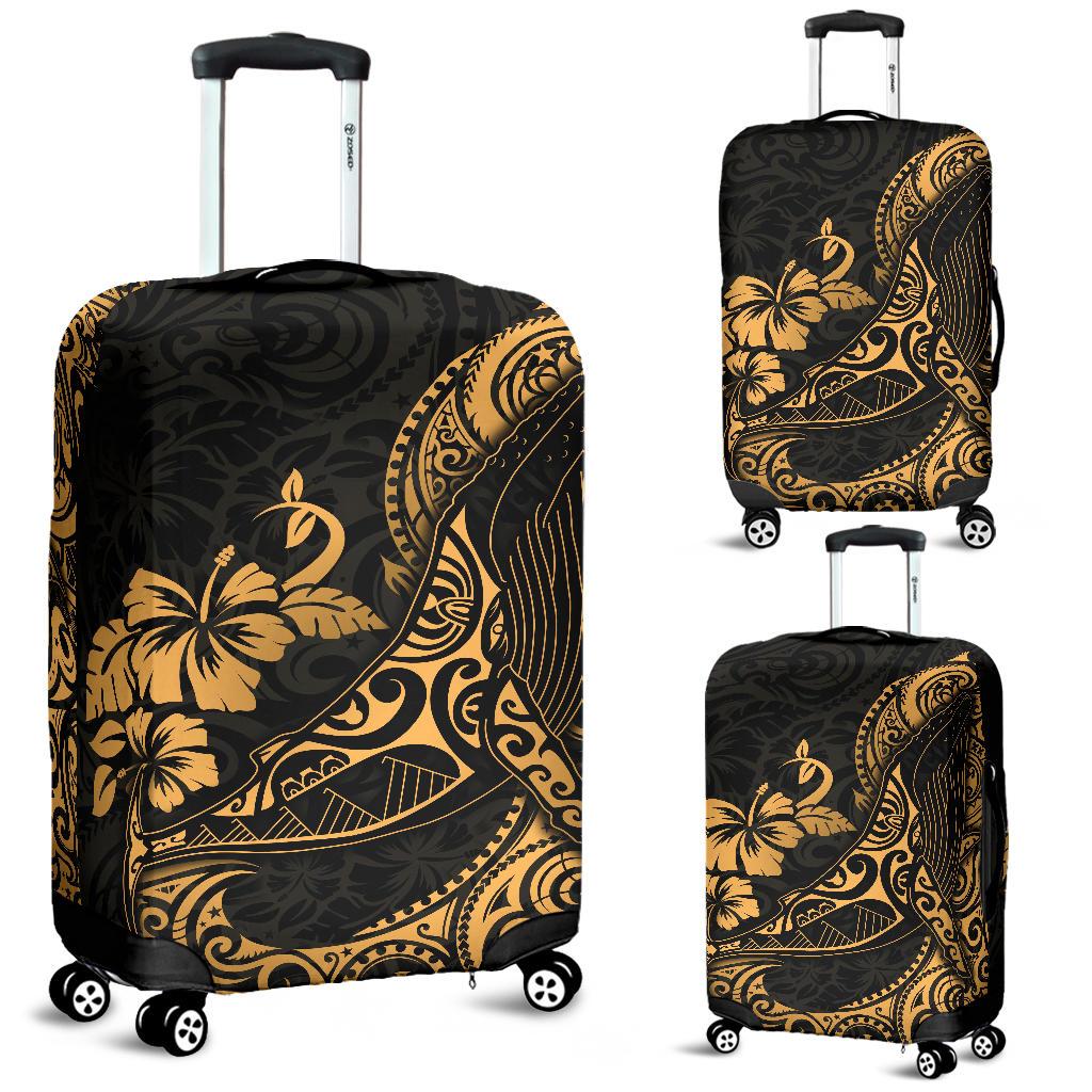 Polynesian Hawaii Luggage Cover - Polynesian Golden Humpback Whale - Polynesian Pride
