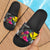 Hawaii Slide Sandals - Turtle Floral Black - Polynesian Pride