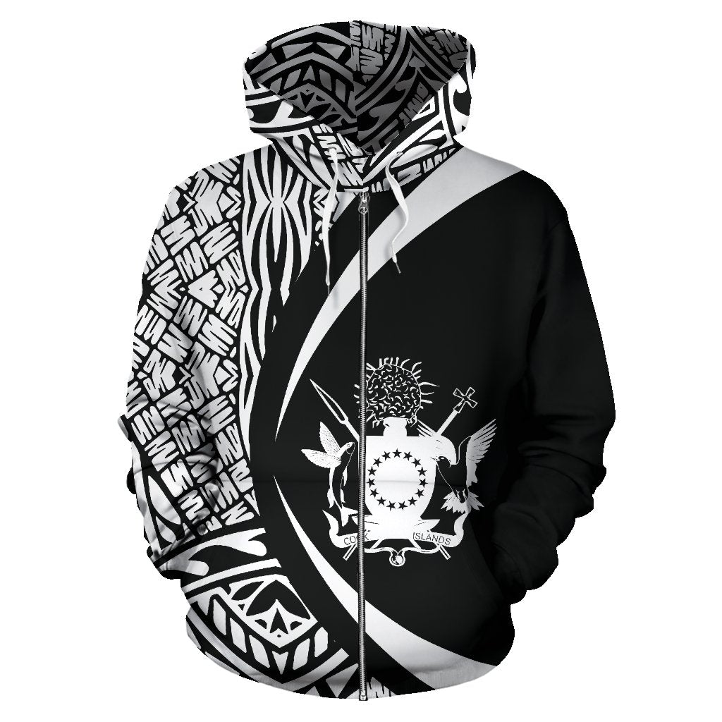 Cook Islands Polynesian Zip up Hoodie Circle Style 05 Unisex Art - Polynesian Pride
