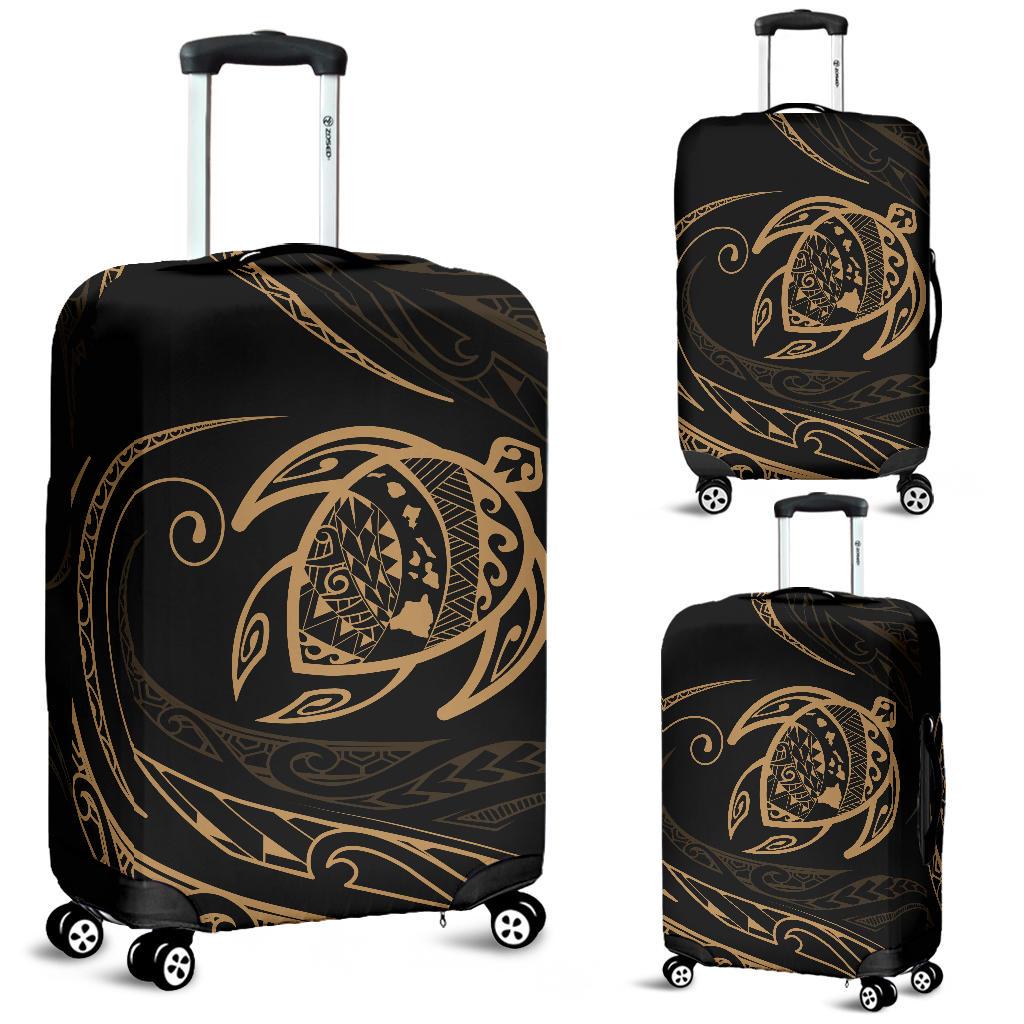 Hawaii Turtle Luggage Covers - Gold - Frida Style Black - Polynesian Pride