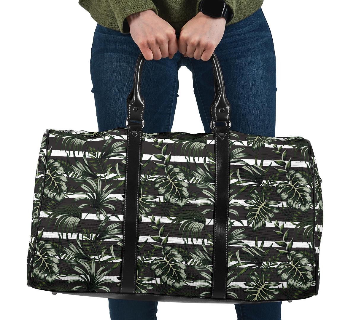 Tropical Line Patttern Hawaii Travel Bag Travel Bag One size Black - Polynesian Pride