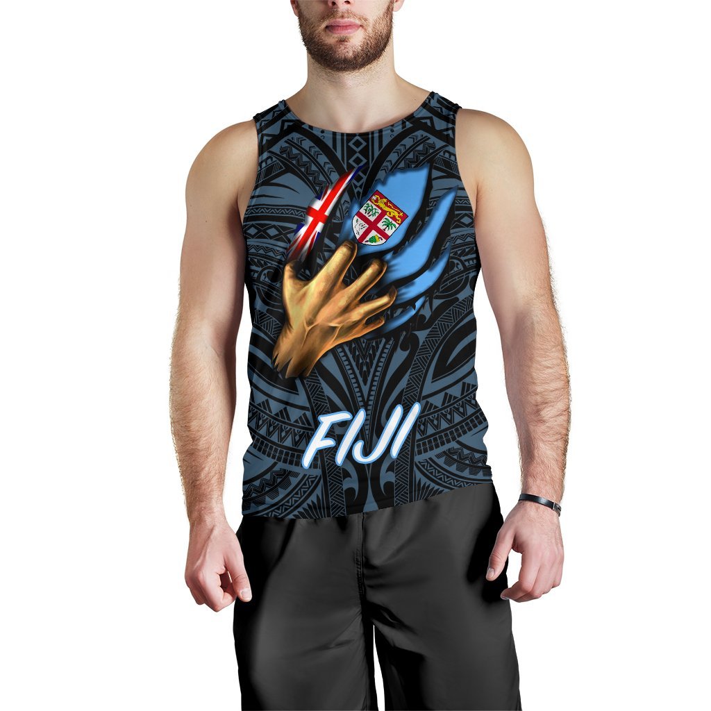 Fiji Men's Tank Top - Fiji In Me (Blue) - Polynesian Pride