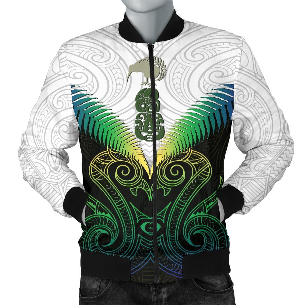 Maori Manaia New Zealand Men Bomber Jacket Rasta Rasta - Polynesian Pride