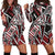 American Women's Hoodie Dress - Tribal Flowers Special Pattern Red Color - Polynesian Pride