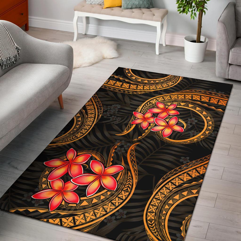 Polynesian Area Rug - Gold Plumeria GOLD - Polynesian Pride