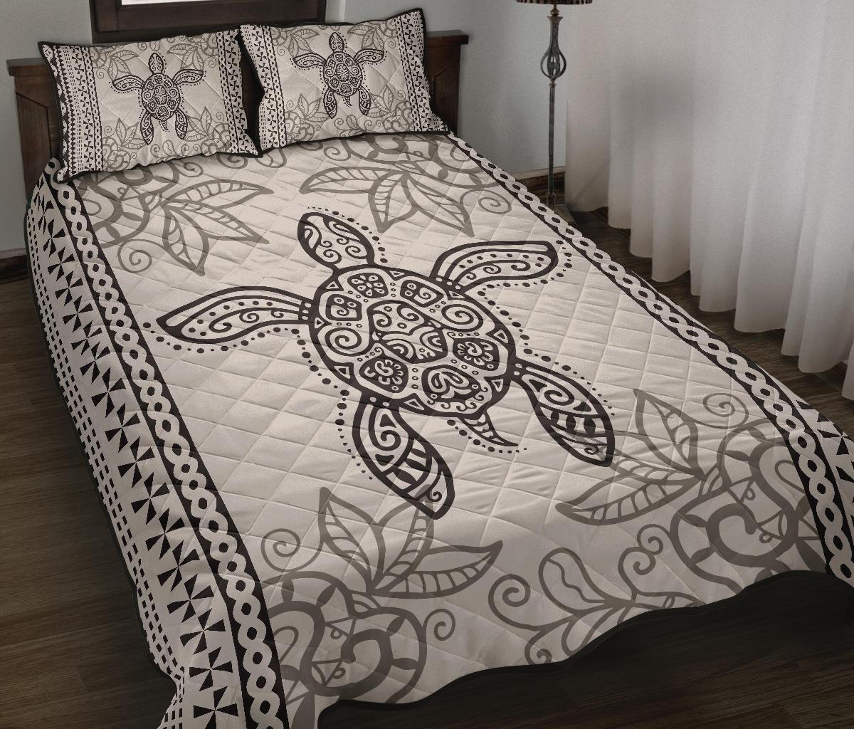 Hawaii Turtle Pattern Quilt Bed Set - Polynesian Pride