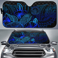 Palau Auto Sun Shades Turtle Hibiscus Blue Auto Sun Shade Universal Fit Blue - Polynesian Pride