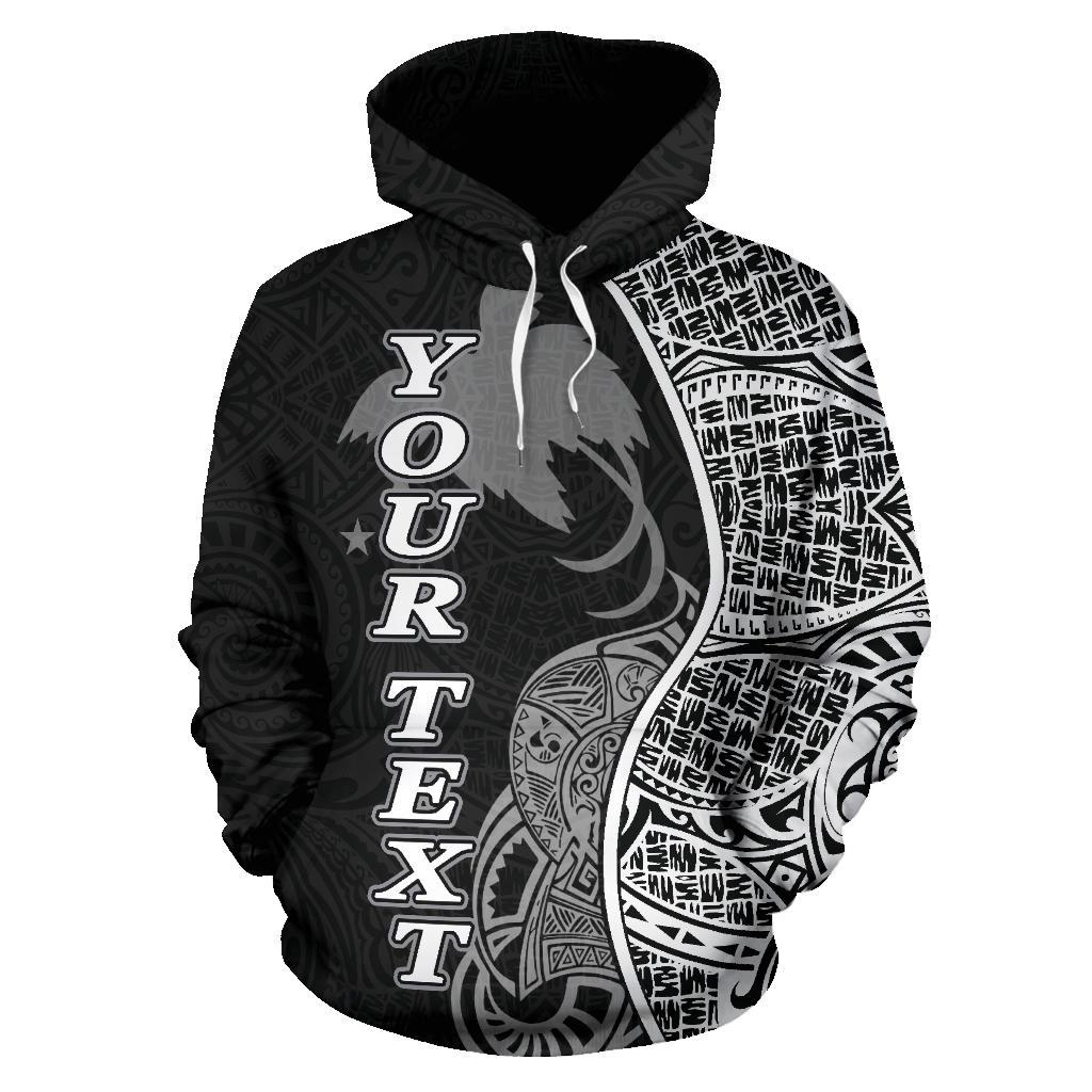 Papua New Guinea Polynesian Custom Hoodie Coconut Black - Polynesian Pride