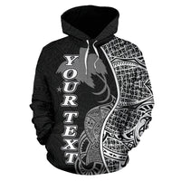 Papua New Guinea Polynesian Custom Hoodie Coconut Black - Polynesian Pride