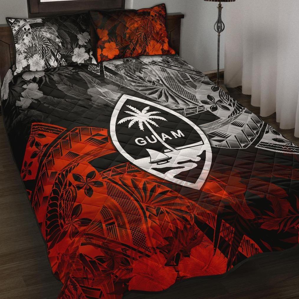 Guam Polynesian Quilt Bed Set - Vintage Polynesian Red - Polynesian Pride