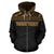 Cook Islands Polynesian Custom Zip up Hoodie Horizontal Gold - Polynesian Pride