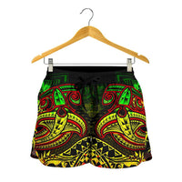 Samoa Women's Shorts - Reggae Shark Polynesian Tattoo - Polynesian Pride