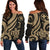 Hawaii Women Off Should Sweater - Gold Tentacle Turtle Gold - Polynesian Pride