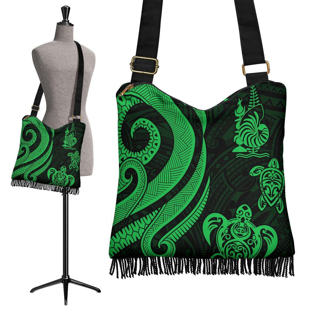 New Caledonia Boho Handbag - Green Tentacle Turtle Boho Handbag One Size Green - Polynesian Pride