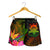 Tuvalu Polynesian Women's Shorts - Hibiscus and Banana Leaves - Polynesian Pride