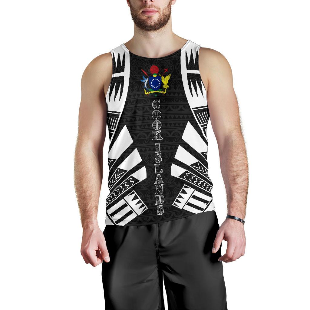 Cook Islands Men Tank Top - Polynesian Tattoo Black Black - Polynesian Pride