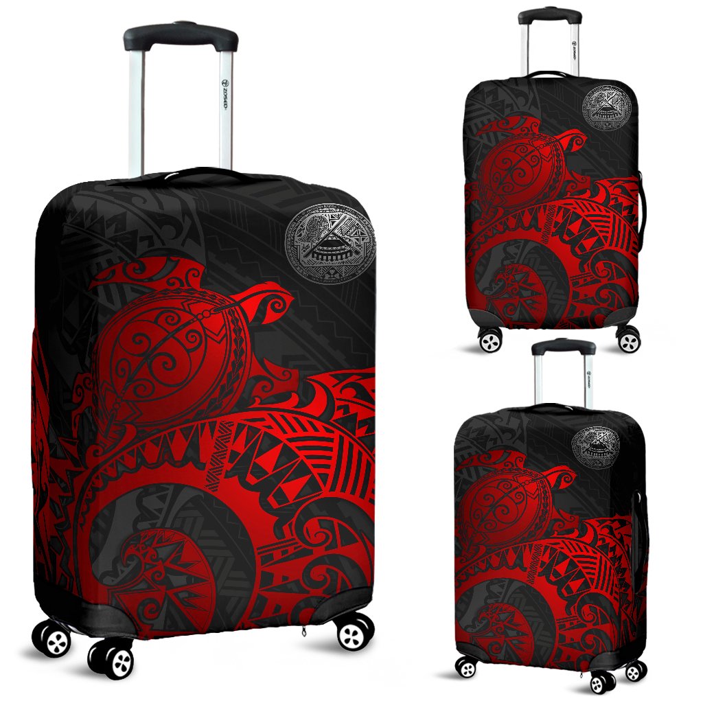 American Samoa Polynesian Luggage Covers - Polynesian Turtle (Full Red) - Polynesian Pride