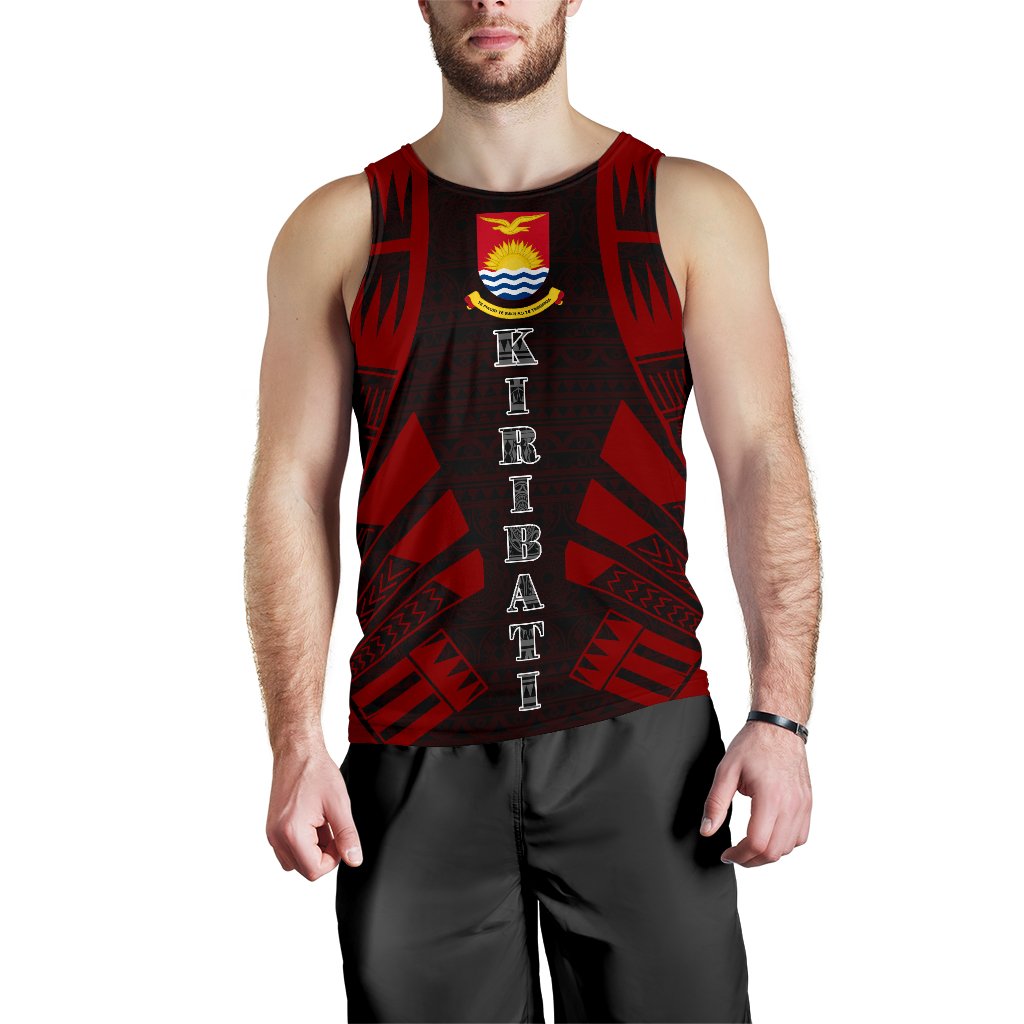 Kiribati Men Tank Top - Polynesian Tattoo Red Red - Polynesian Pride