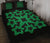 Hawaiian Quilt Bed Set Royal Pattern - Green And Black - A1 Style AH - Polynesian Pride