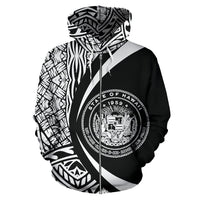 Hawaii Polynesian Zip up Hoodie White Circle Style - Polynesian Pride