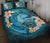 Pohnpei Polynesian Quilt Bed Set - Blue Plumeria Animal Tattoo Blue - Polynesian Pride