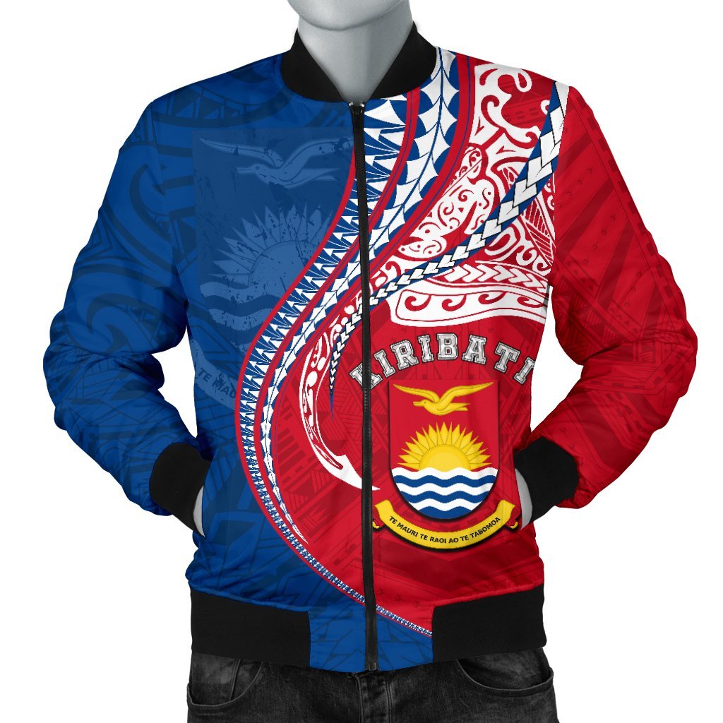 Kiribati Men's Bomber Jacket Kanaloa Tatau Gen KI Red - Polynesian Pride